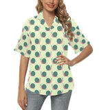 Snail Pattern Print Design 04 Women's All Over Print Hawaiian Shirt