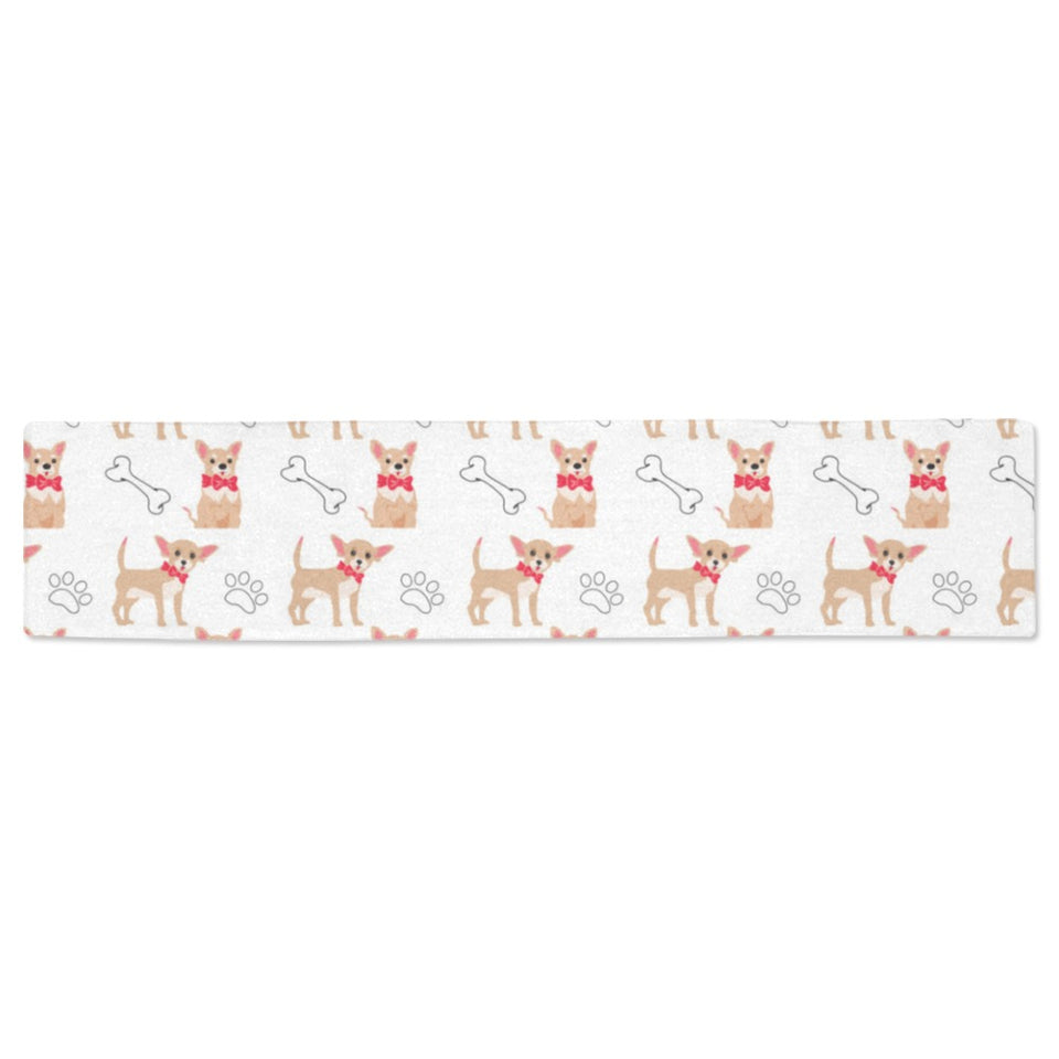 Chihuahua bone paw pattern Table Runner