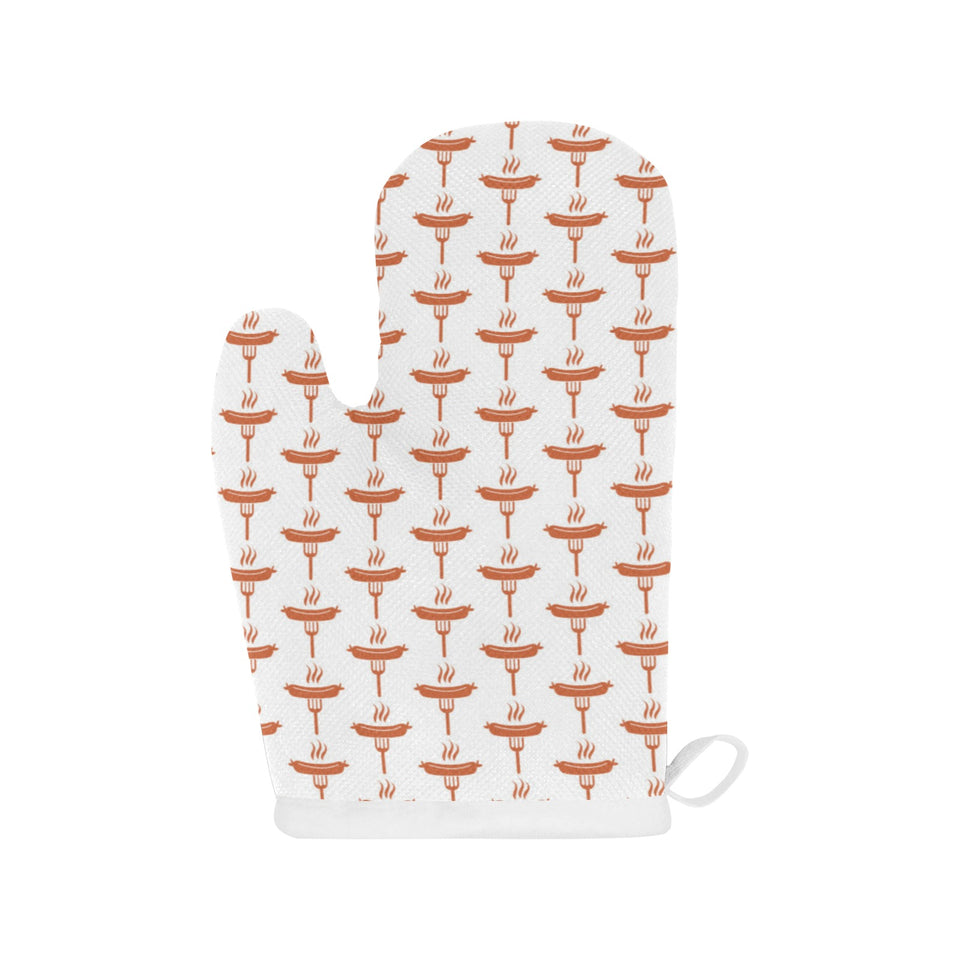 Sausage Pattern Print Design 05 Heat Resistant Oven Mitts