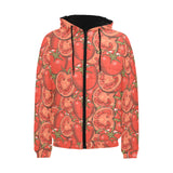 Red Tomato Pattern Men's Padded Hooded Jacket