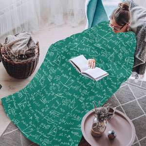 Math Pattern Print Design 01 Blanket Robe with Sleeves