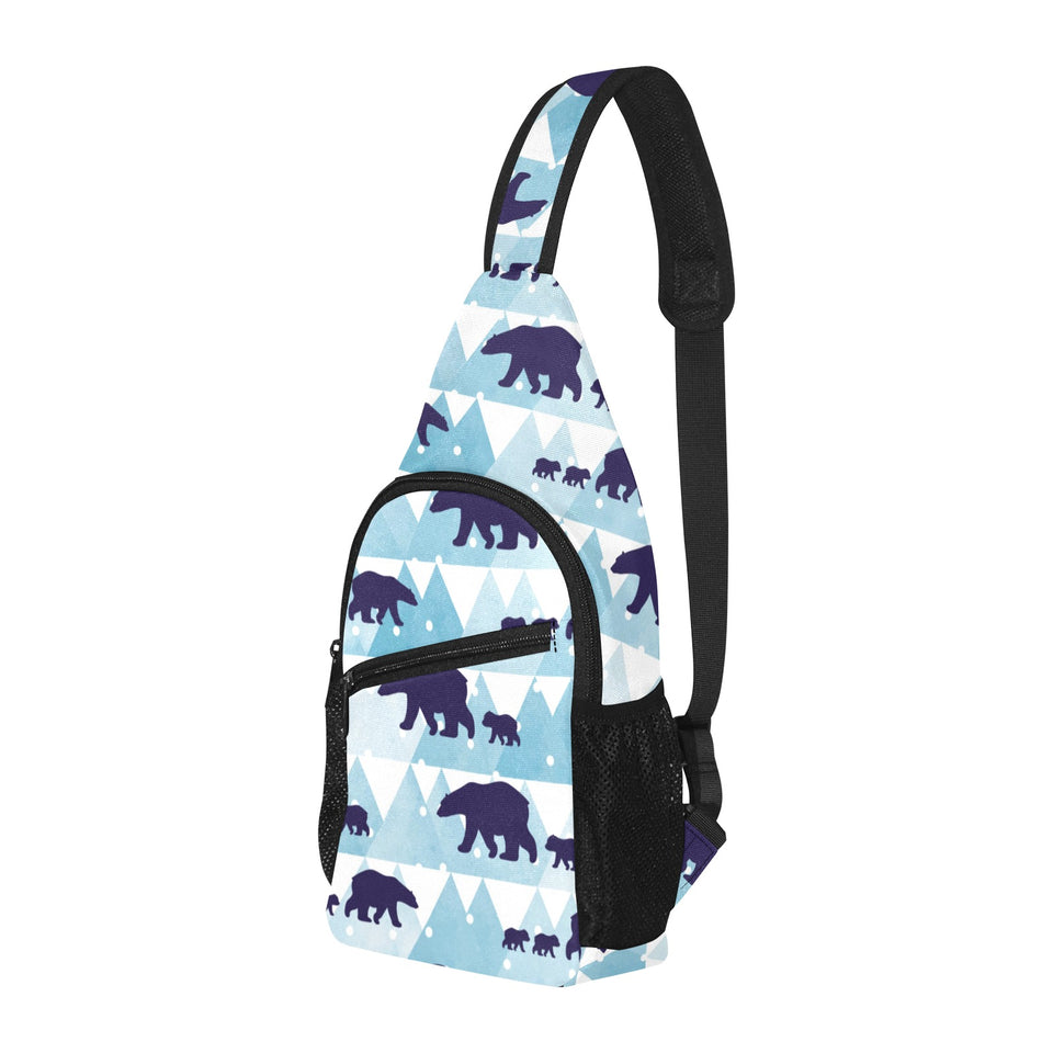 polar bear winter snow pattern All Over Print Chest Bag
