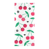 cherry pattern white background Beach Towel