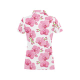 pink purple orchid pattern background Women's All Over Print Polo Shirt