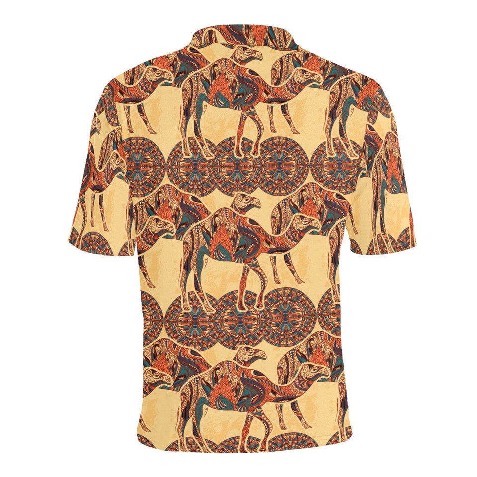 Camel polynesian tribal design pattern Men's All Over Print Polo Shirt