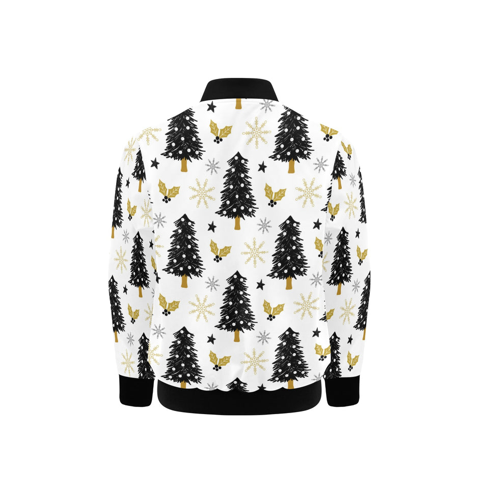 Christmas tree holly snow star pattern Kids' Boys' Girls' Bomber Jacket