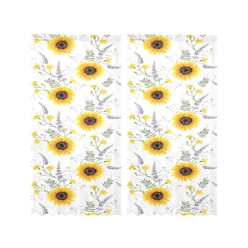 beautiful sunflowers pattern Gauze Curtain