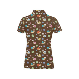Snail Pattern Print Design 03 Women's All Over Print Polo Shirt