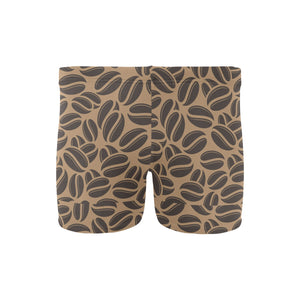 Coffee bean on brown background Men's Swimming Trunks