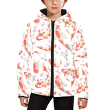 Watercolor Koi Fish Carp Fish pattern Kids' Boys' Girls' Padded Hooded Jacket