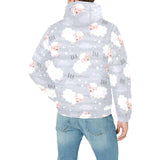 Sweet dreams sheep pattern Men's Padded Hooded Jacket