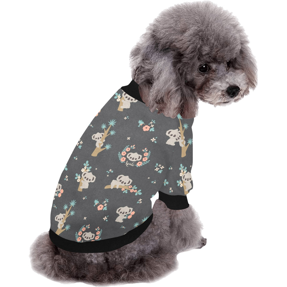 Cute koala pattern All Over Print Pet Dog Round Neck Fuzzy Shirt