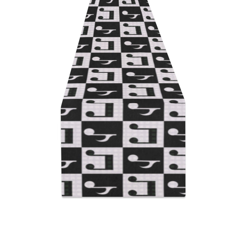 Music Notes Pattern Print Design 01 Table Runner