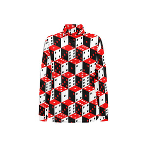 Dice Pattern Print Design 02 Women's Long Sleeve Polo Shirt