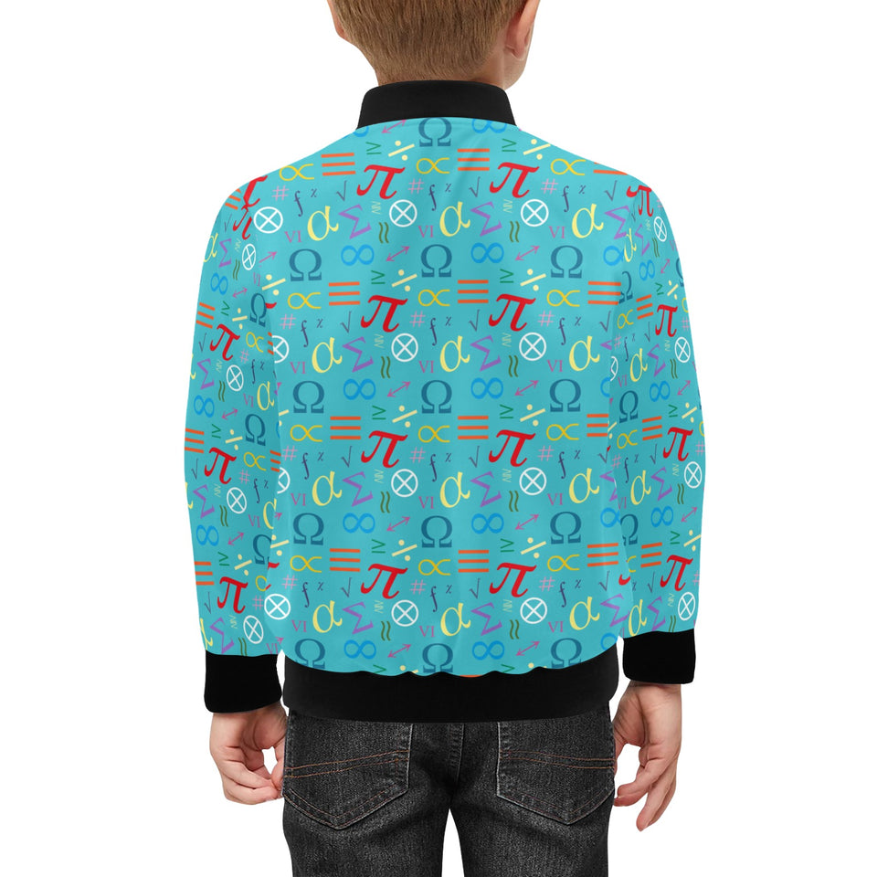 Math Pattern Print Design 02 Kids' Boys' Girls' Bomber Jacket