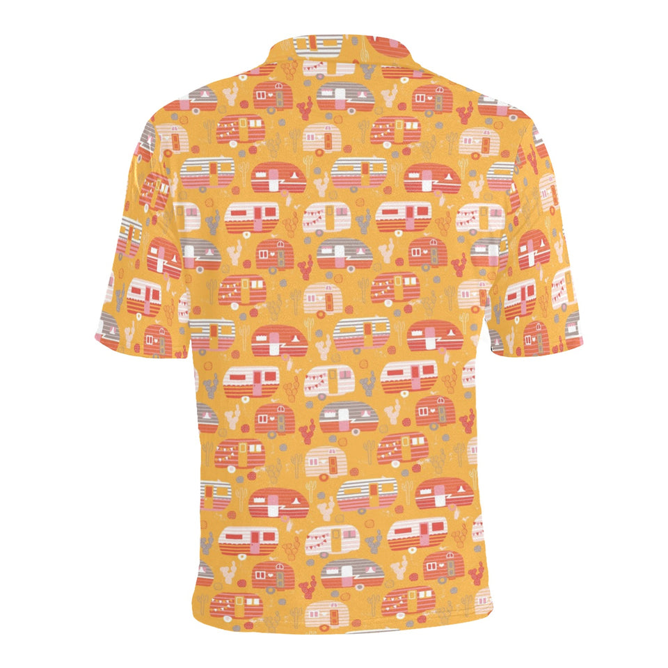 Camper Van Pattern Print Design 04 Men's All Over Print Polo Shirt