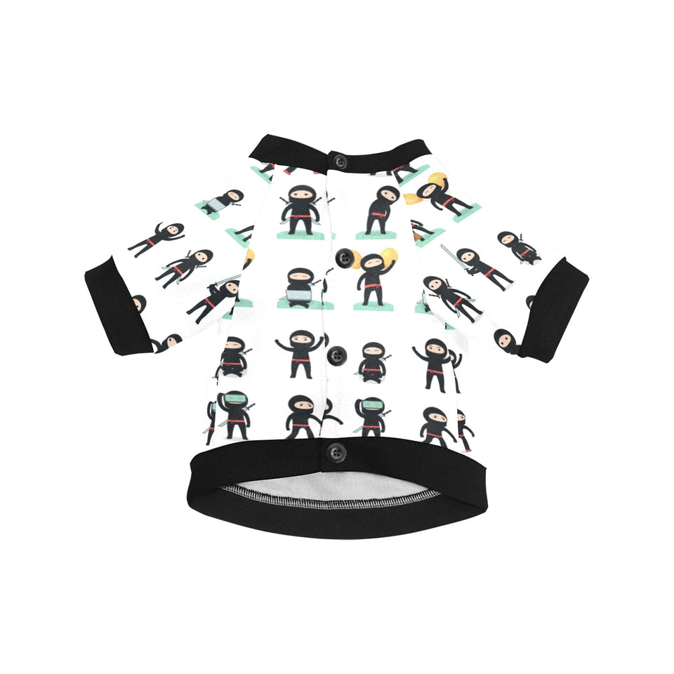 Cute ninja katana sword pattern All Over Print Pet Dog Round Neck Fuzzy Shirt