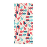 Red Blue guitar pattern Beach Towel
