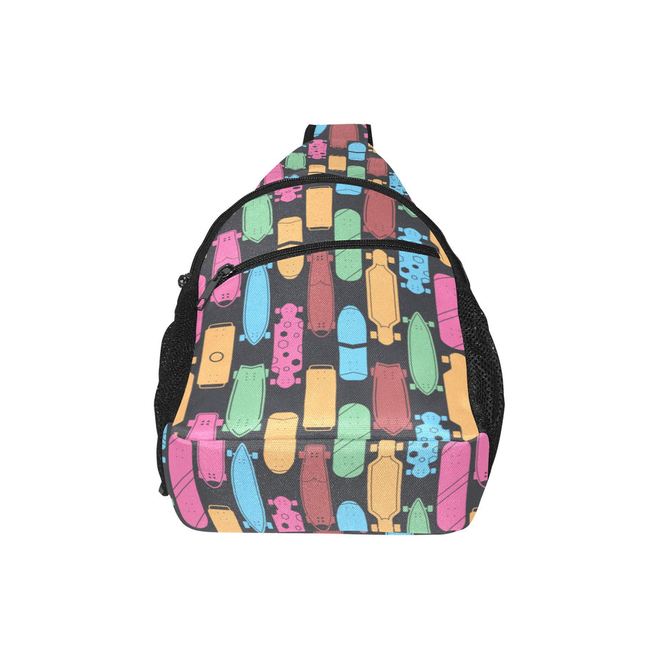 Skate Board Pattern Print Design 02 All Over Print Chest Bag