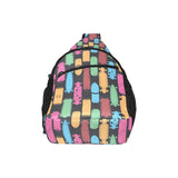 Skate Board Pattern Print Design 02 All Over Print Chest Bag