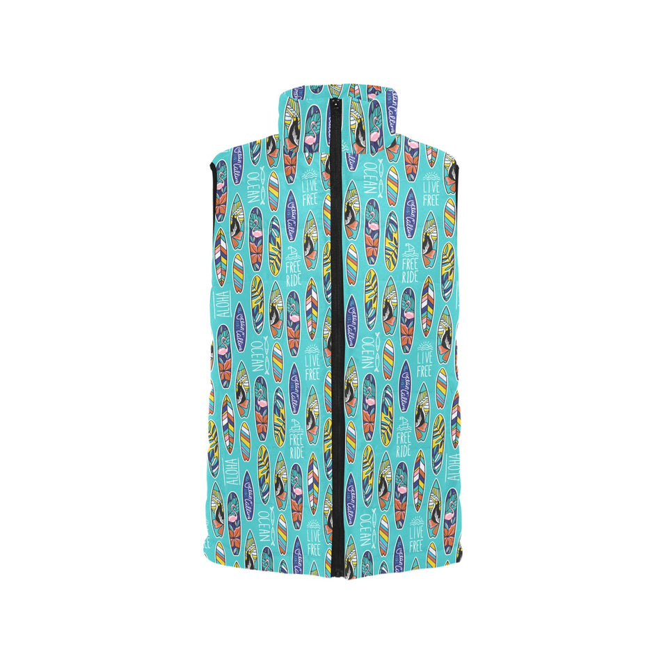 Surfboard Pattern Print Design 05 Men's Padded Vest