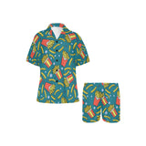 French fries red paper box pattern Women's V-Neck Short Pajama Set
