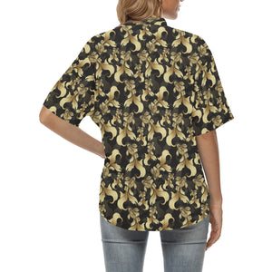 Goldfish Pattern Print Design 01 Women's All Over Print Hawaiian Shirt