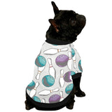 Bowling ball and pin gray background All Over Print Pet Dog Round Neck Fuzzy Shirt