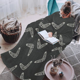 Hand drawn boomerang Australian aboriginal ornamen Blanket Robe with Sleeves