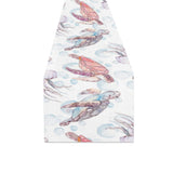 Watercolor sea turtle jellyfish pattern Table Runner