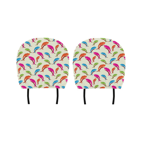 Colorful Chameleon lizard pattern Car Headrest Cover