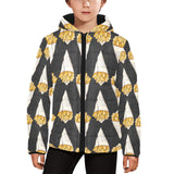 French fries dark background Kids' Boys' Girls' Padded Hooded Jacket