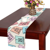 Chemistry Periodic Table Pattern Print Design 02 Table Runner