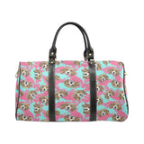Beagle muzzles turquoise paint splashes pink patte Travel Bag