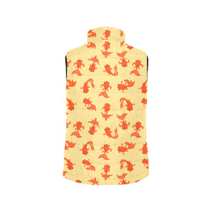 Goldfish Pattern Print Design 02 Women's Padded Vest