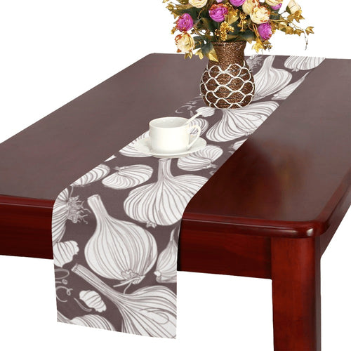 Garlic bulb dark background Table Runner