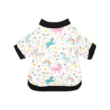 Colorful unicorn pattern All Over Print Pet Dog Round Neck Fuzzy Shirt