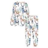 lama Alpaca cactus hand drawn pattern Women's All Over Print Pajama Set