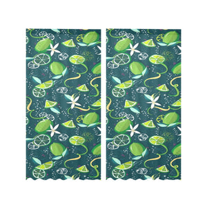 Lime ice flower pattern Gauze Curtain