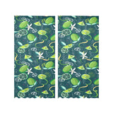 Lime ice flower pattern Gauze Curtain