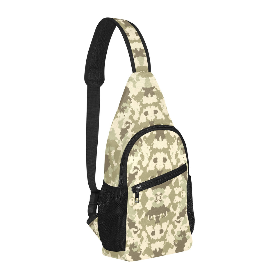 Light Green camouflage pattern All Over Print Chest Bag