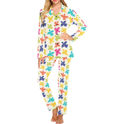 Pigeon Pattern Print Design 01 Women's Long Pajama Set