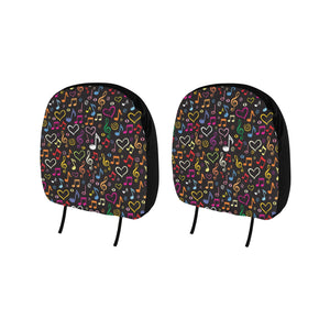 Music Notes Pattern Print Design 02 Car Headrest Cover