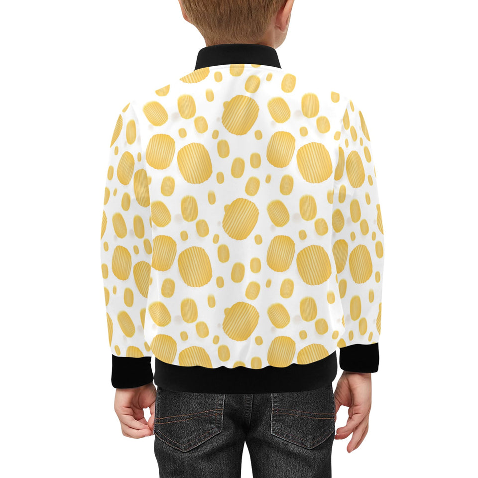 Potato Chips Pattern Print Design 03 Kids' Boys' Girls' Bomber Jacket