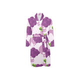 Cute Grape pattern Men's Long Sleeve Belted Night Robe