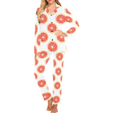 Grapefruit pattern Women's Long Pajama Set