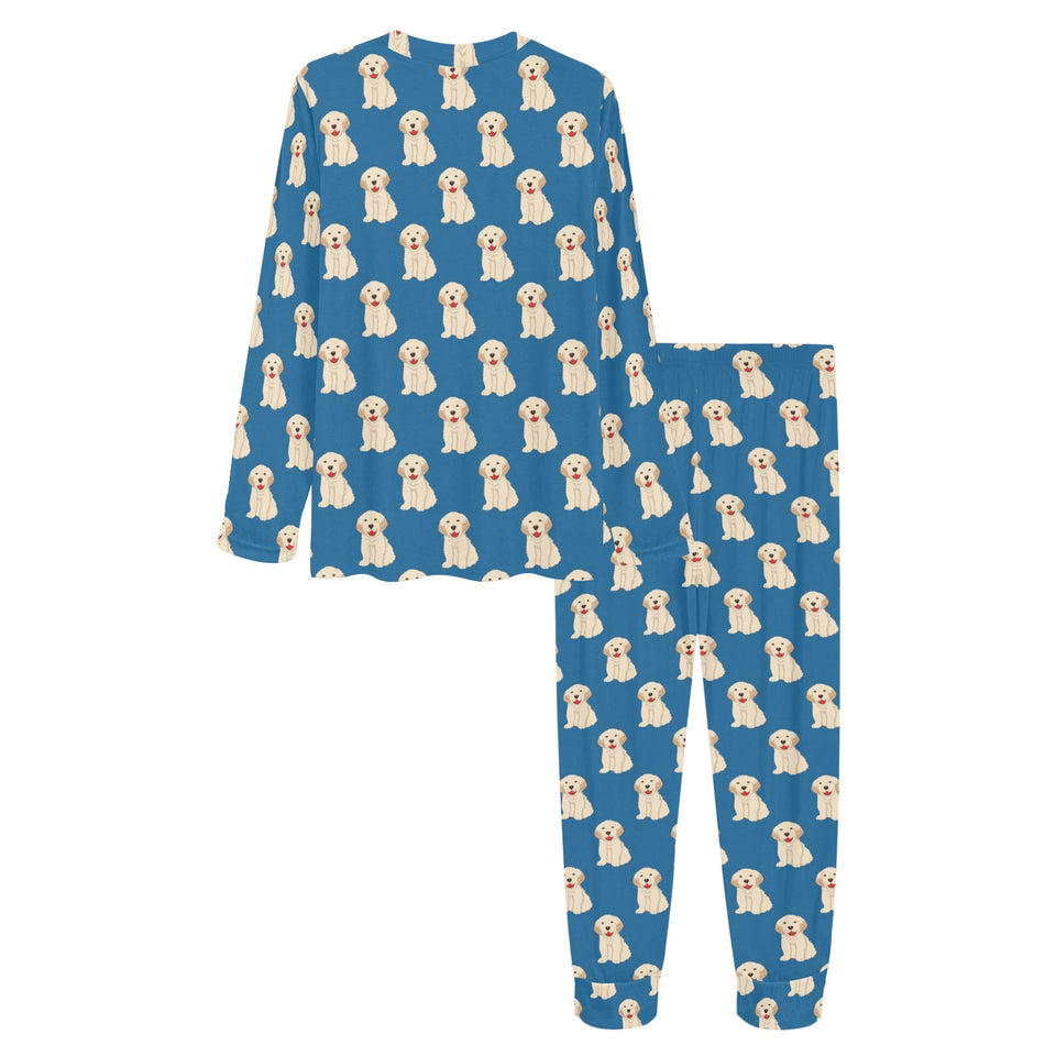 Golden Retriever Pattern Print Design 03 Women's All Over Print Pajama Set