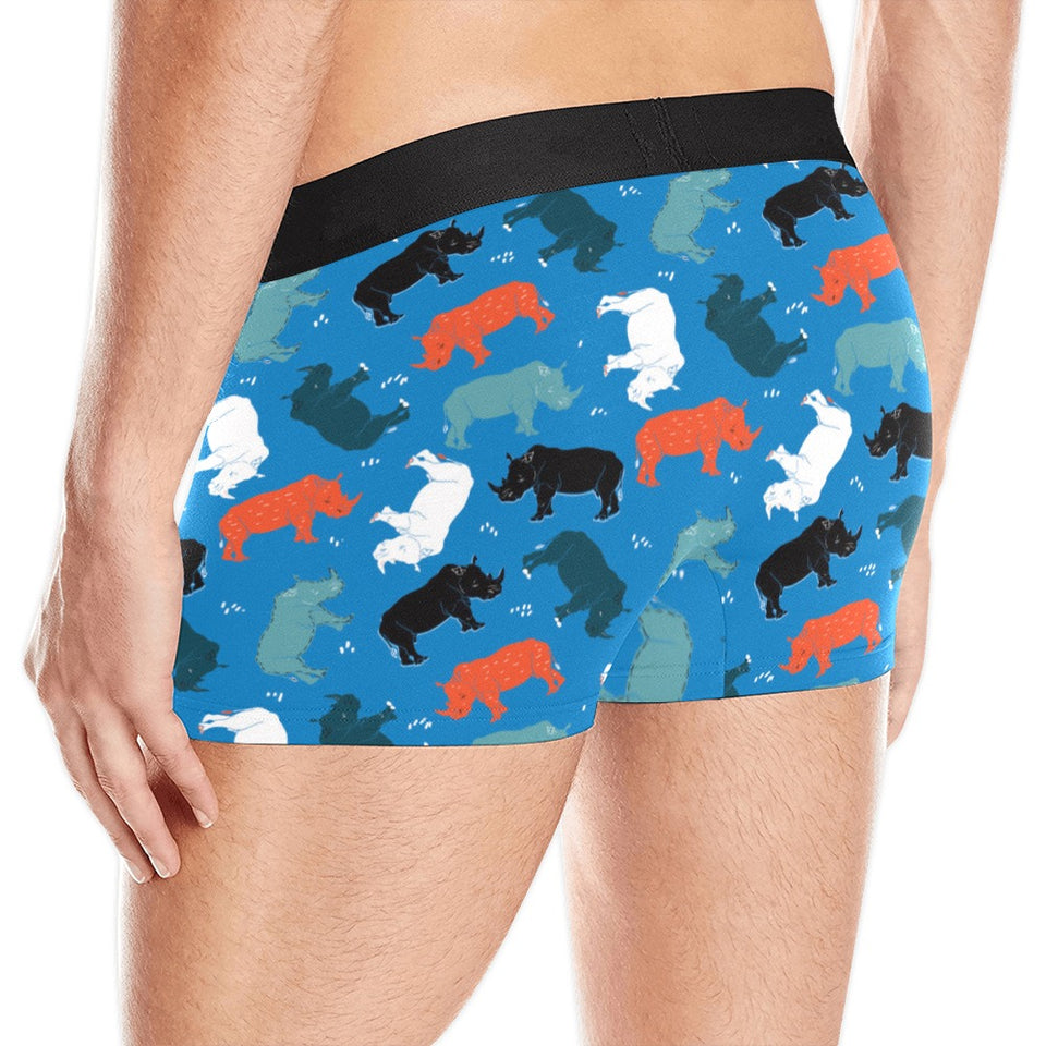 Colorful rhino pattern Men's All Over Print Boxer Briefs Men's Underwear