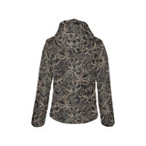 luxurious gold lotus waterlily black background Women's Padded Hooded Jacket