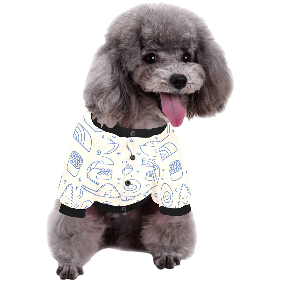 Cute sushi icon pattern All Over Print Pet Dog Round Neck Fuzzy Shirt